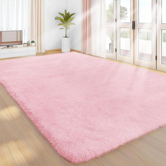 Modern Long Pile Polyester Fiber Rug, Rectangular Carpet for Living Room & Bedroom, Home Use, Multiple Sizes Available #TOP PICKS